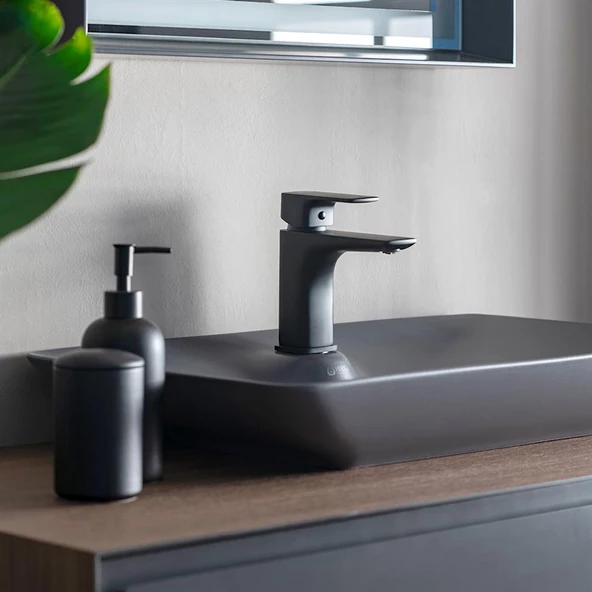 Orka Craft 120 cm Ceviz Antrasit Lavabo Banyo Dolabı Takımı - 5
