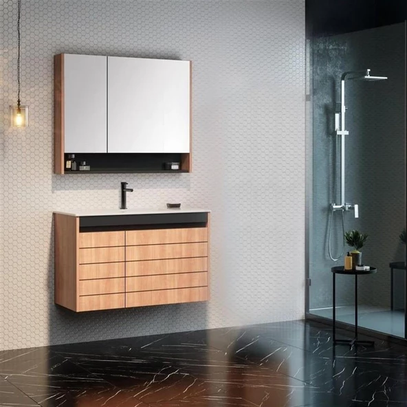 Orka Ricato 80 cm Kiraz Banyo Dolabı Takımı
