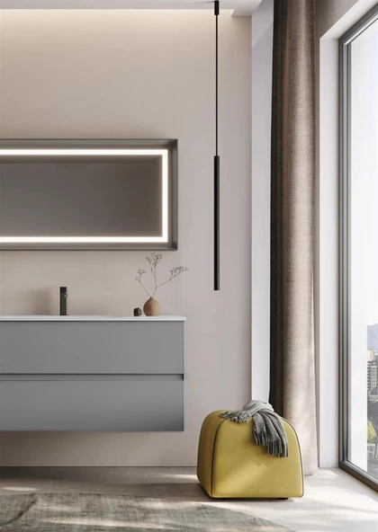 Orka Nest 120 cm Mat Gri  Banyo Dolabı Takımı - 2