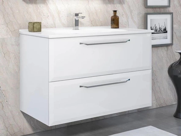 Orka Nuvola 80 cm Beyaz Banyo Dolabı Takımı - Resim 2
