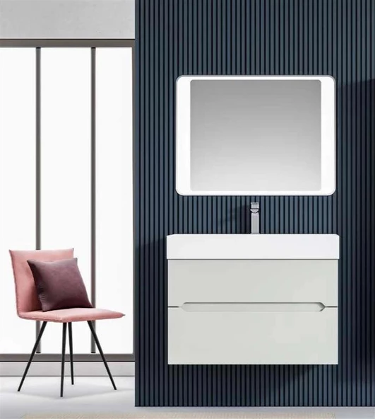 Orka Malta 80 cm Mat Kaşmir Banyo Dolabı Takımı