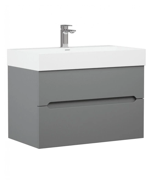 Orka Malta 80 cm Mat Gri Banyo Dolabı Takımı - Resim 2