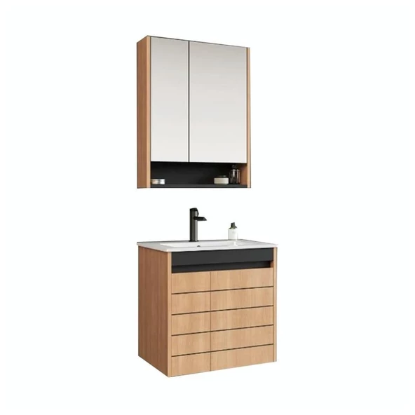 Orka Ricato 60 cm Kiraz Banyo Dolabı Takımı - Resim 2