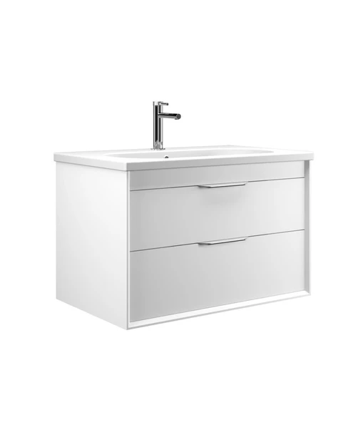 Orka Clay 80 cm Beyaz Çekmeceli Banyo Dolabı Takımı - Resim 2