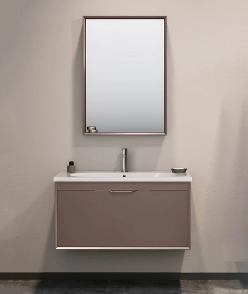 Orka Clay 65 cm Toprak Banyo Dolabı Takımı