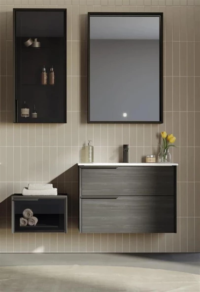 Orka Noventa 120 cm Cabana Banyo Dolabı Takımı