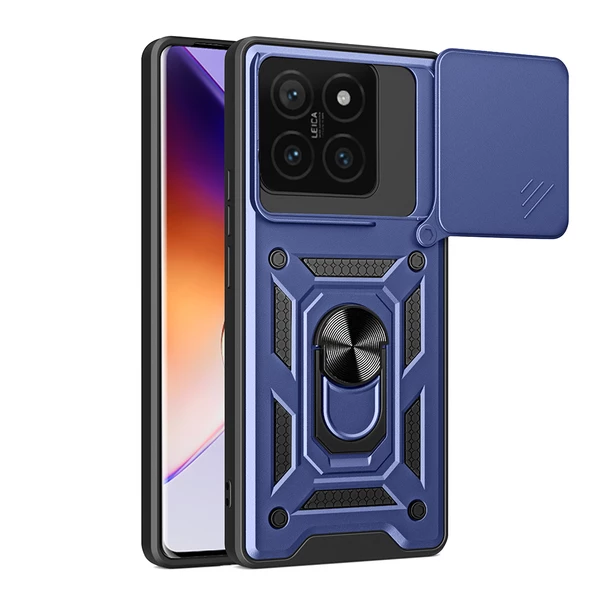 Xiaomi 14T Pro Kılıf Magnetik Standlı Kamera Korumalı Zore Sürgülü Vega Kapak - 11