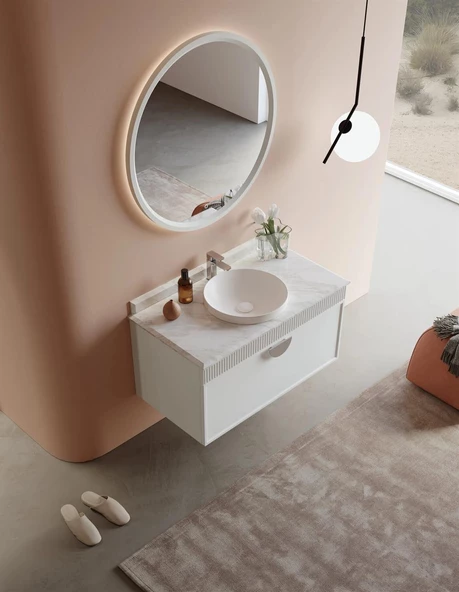 Orka Molino 102 cm Mat Kaşmir Lake Banyo Dolabı Takımı - Resim 3