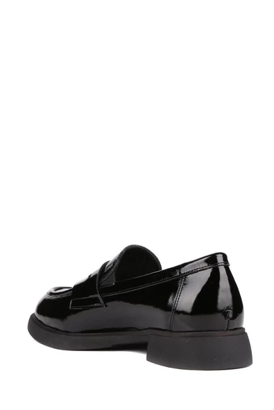 Stato - Siyah Hakiki Rugan Deri Kadın Loafer 25-5645 - 4