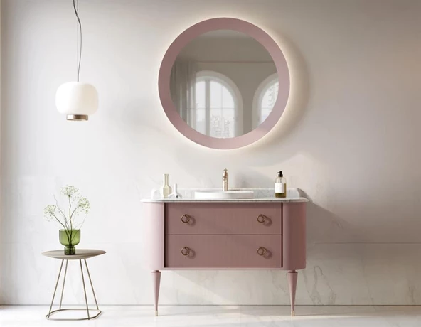 Orka Felice 100 cm Pudra Lake Banyo Dolabı Takımı