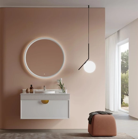 Orka Molino 102 cm Mat Beyaz Lake Banyo Dolabı Takımı