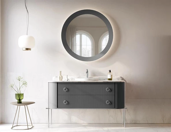 Orka Felice 140 cm Antrasit Lake Banyo Dolabı Takımı