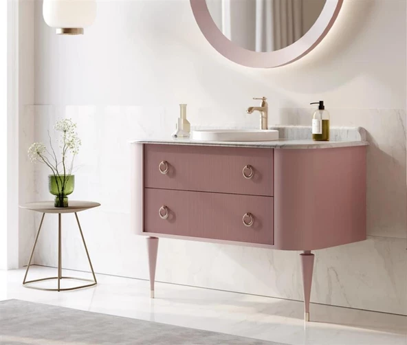 Orka Felice 100 cm Pudra Lake Banyo Dolabı Takımı - Resim 3