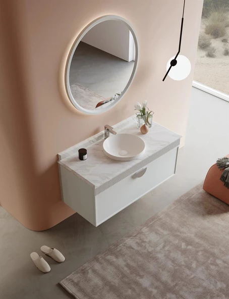 Orka Molino 122 cm Mat Kaşmir Lake Banyo Dolabı Takımı - Resim 3