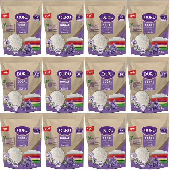 Duru Doğal Granül Matik Sabun Tozu Lavanta 12KG (12PK*1) (300 Yıkama)