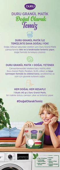 Duru Doğal Granül Matik Sabun Tozu Lavanta 9KG (9PK*1) (225 Yıkama) - 6