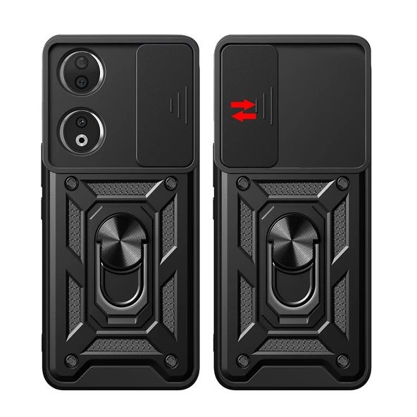 Honor 90 Kılıf Magnetik Standlı Kamera Korumalı Zore Sürgülü Vega Kapak - 10