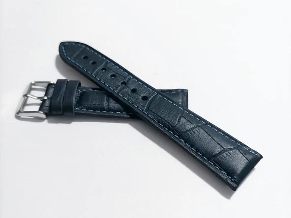 Fado&Her Saate Uyumlu Hakiki Lazivert  Deri Saat Kordonu 22  mm  (51) ürün görseli