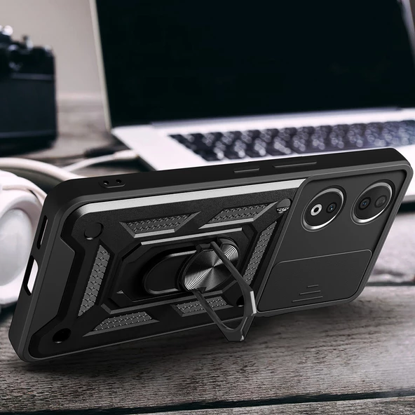 Honor 90 Kılıf Magnetik Standlı Kamera Korumalı Zore Sürgülü Vega Kapak - 7