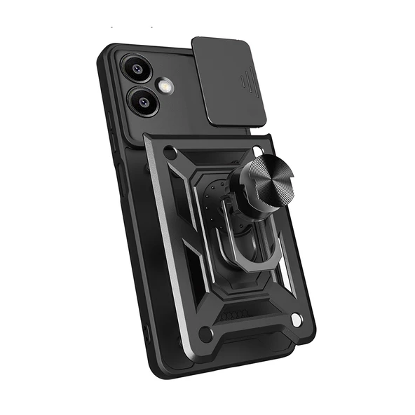 Galaxy A06 Kılıf Magnetik Standlı Kamera Korumalı Zore Sürgülü Vega Kapak - 2