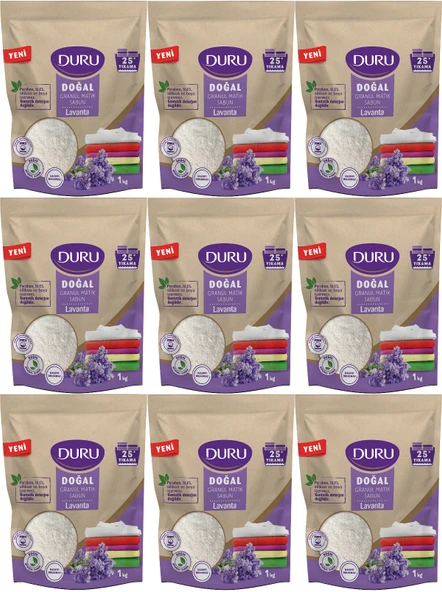 Duru Doğal Granül Matik Sabun Tozu Lavanta 9KG (9PK*1) (225 Yıkama)