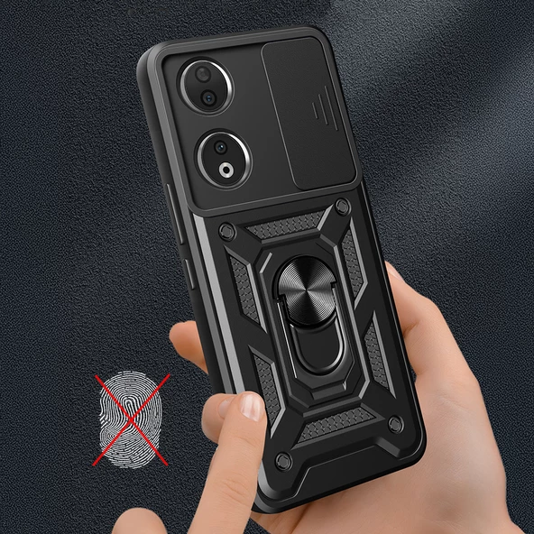 Honor 90 Kılıf Magnetik Standlı Kamera Korumalı Zore Sürgülü Vega Kapak - 6