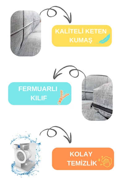 Tekli Koltuk Gri Bahçe Mobilyası Bahçe Takımı Metal Balkon Takımı Çay Seti - 2