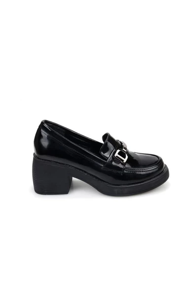 Papuçccity Fendii 03073 Kadın Günlük Topuklu Loafer Ayakkabı - 3