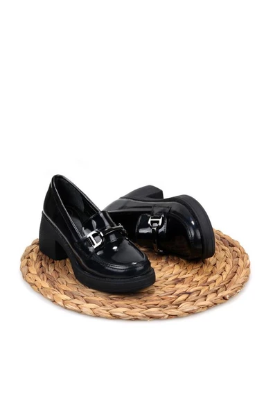 Papuçccity Fendii 03073 Kadın Günlük Topuklu Loafer Ayakkabı - 5