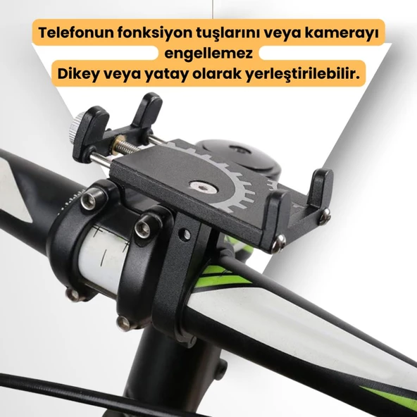 Polham Ful Metal Gidon Uyumlu Motorsiklet Telefon Tutucu, Bisiklet, Scooter Uyumlu Sıkıştırmalı Tutucu - 3