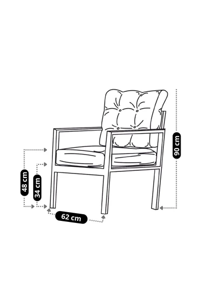 Tekli Koltuk Gri Bahçe Mobilyası Bahçe Takımı Metal Balkon Takımı Çay Seti - 3