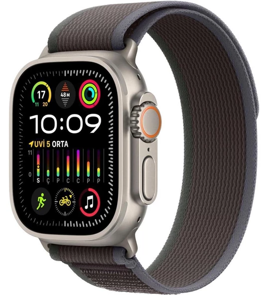 Apple Watch Ultra 2 Gps + Cellular, 49MM Titanyum Kasa Mavi / Siyah Trail Loop - M/l MRF63TU/A - TEŞHİR