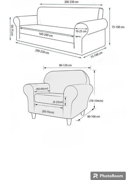 Upmall Balpeteği 3+3+1+1 Lastikli Kanepe Örtüsü Lastikli Koltuk Örtüsü Koltuk Kılıfı Takımı - Resim 10