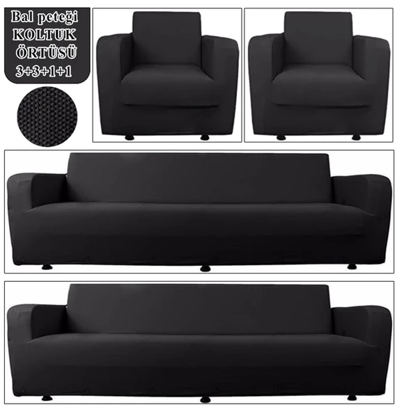 Upmall Balpeteği 3+3+1+1 Lastikli Kanepe Örtüsü Lastikli Koltuk Örtüsü Koltuk Kılıfı Takımı ürün görseli 1