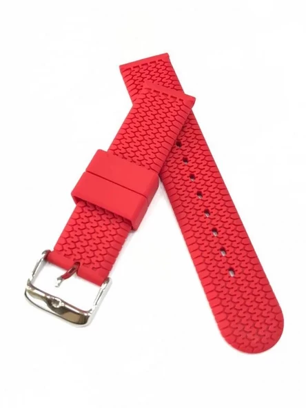 Fado Renkli Kırmızı 18 mm  SİLİKON Baskılı Desenli Saat Kordonu Kayışı (56) ürün görseli
