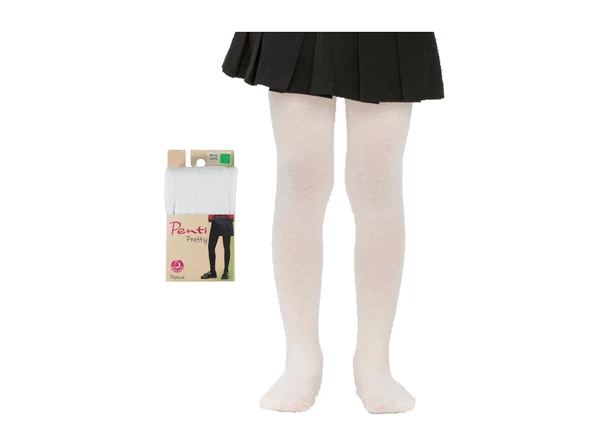 PENTİ 10/1 BEYAZ PRETTY PAMUKLU KÜLOTLU ÇORAP 2/3 YAŞ ürün görseli