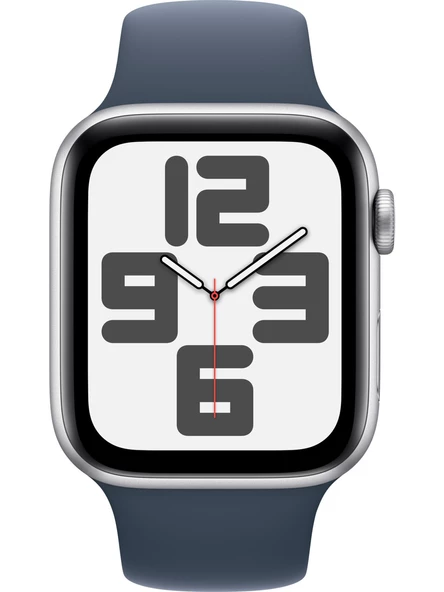 Apple Watch SE 2 2023 GPS + Cellular 44mm Gümüş Rengi Alüminyum Kasa ve Fırtına Mavisi Spor Kordon Akıllı Saat - M/L - TEŞHİR - 2