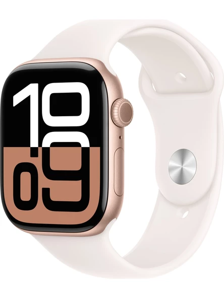 Apple Watch Series 10 GPS 42mm Roze Altın Rengi Alüminyum Kasa ve Bulut Pembesi Spor Kordon Akıllı Saat - M/l - TEŞHİR