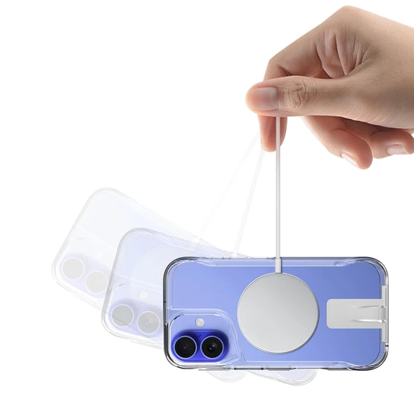 Apple iPhone 16 Kılıf Magsafe Şarj Özellikli Redclick T-Max Standlı Kapak - Resim 6