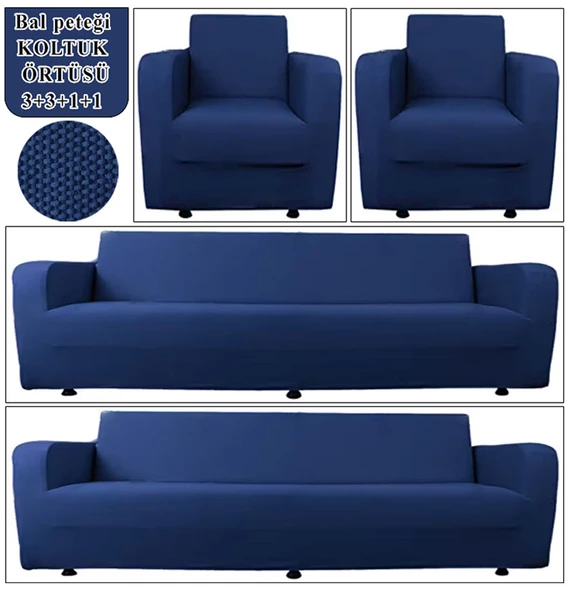 Upmall Balpeteği 3+3+1+1 Lastikli Kanepe Örtüsü Lastikli Koltuk Örtüsü Koltuk Kılıfı Takımı - Resim 9