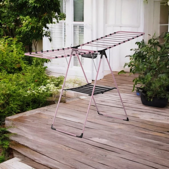 Girist Forte Mandal Sepetli Pembe Renk Çamaşır Kurutmalık - 3