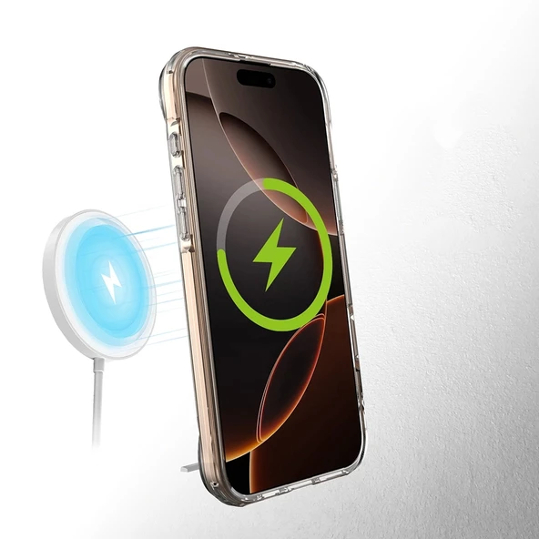 Apple iPhone 16 Pro Kılıf Magsafe Şarj Özellikli Redclick T-Max Standlı Kapak - Resim 9