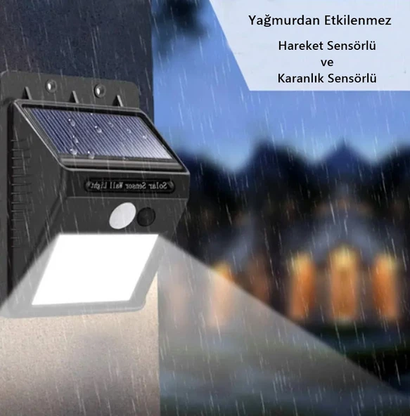 Güneş Enerjili Bahçe Lambası 20 Led 4'lü Paket Bahçe Aplik Bahçe Lambası Bahçe Aydınlatma - Resim 3