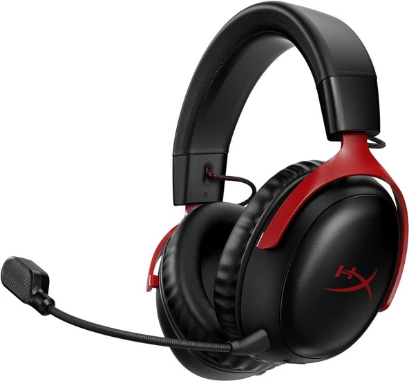 HyperX Cloud III 7.1 77Z46AA Siyah-Kırmızı Kablosuz Mikrofonlu Kulak Üstü Oyuncu Kulaklığı - TEŞHİR ürün görseli 1