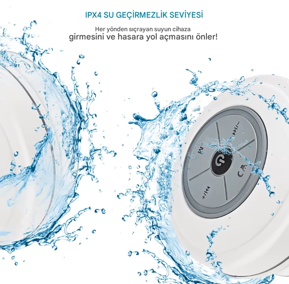 QASUL Eşsiz Dayanıklı Vantuzlu Duş Hoparlörü Oynatıcı Konforlu  Müzik Çalar Araba Dış Mekan, Havuz, Banyo - 3