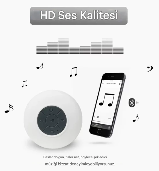 QASUL Eşsiz Dayanıklı Vantuzlu Duş Hoparlörü Oynatıcı Konforlu  Müzik Çalar Araba Dış Mekan, Havuz, Banyo - 2