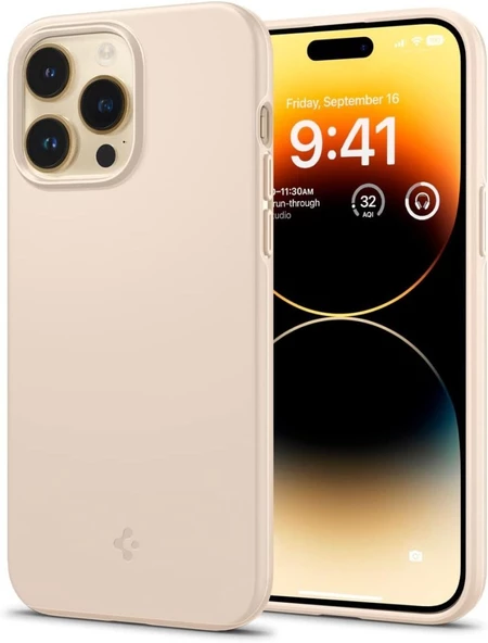 Spigen iPhone 14 Pro Max Kılıf Thin Fit Sand Beige - ACS04770