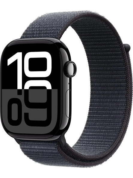 Apple Watch Series 10 Gps 46MM Jet Black Aluminium Case With Ink Sport Loop - TEŞHİR