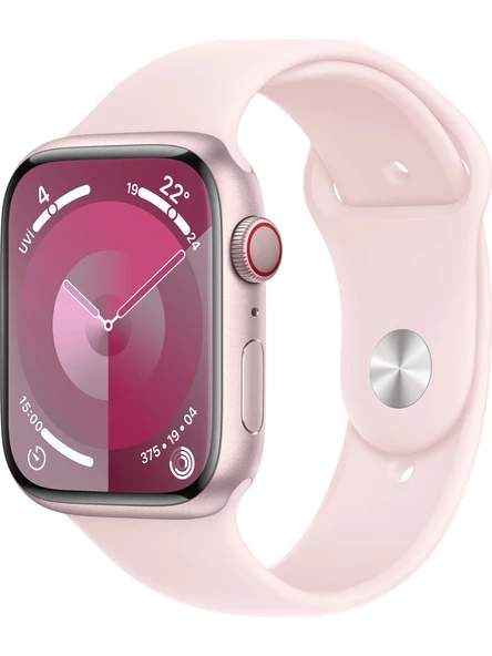 Apple Watch Seri 9 Gps + Cellular 45MM Pembe Alüminyum Kasa Spor Kordon - S/m MRMK3TU/A - TEŞHİR