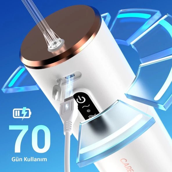 Valkyrie Şarj Edilebilir Taşınabilir Ağız Duşu 280ml Diş Protez Bakım Cihazı Gündelik Kullanım - 6